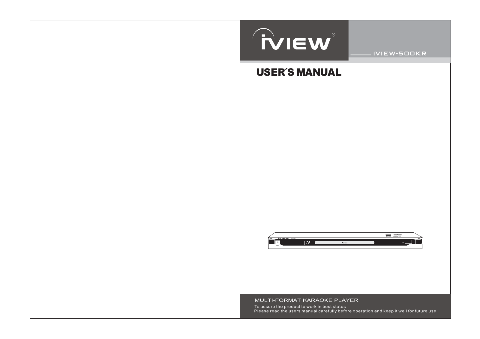 iView 500KR User Manual