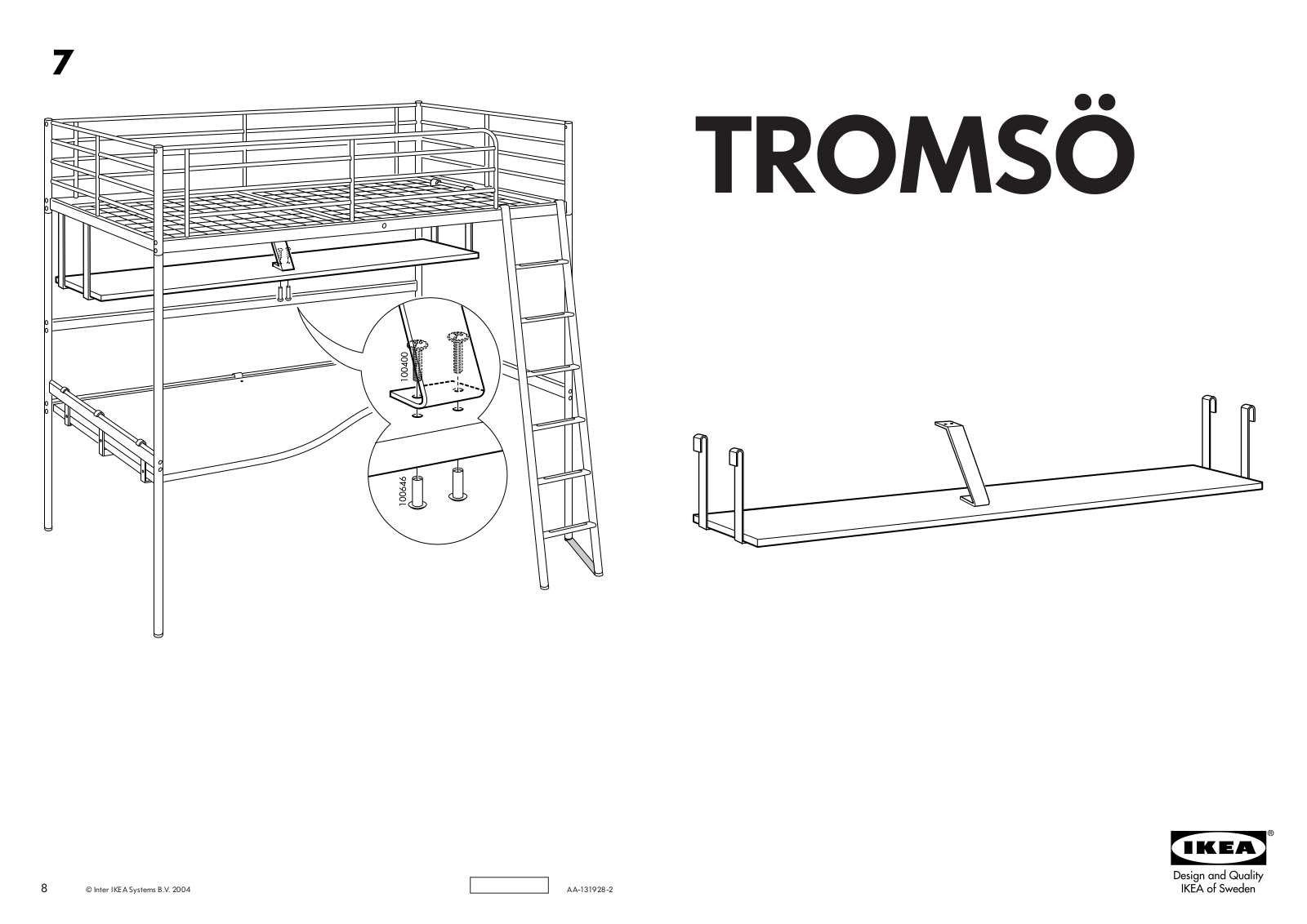 IKEA TROMSÖ DESK TOP & SHELF User Manual