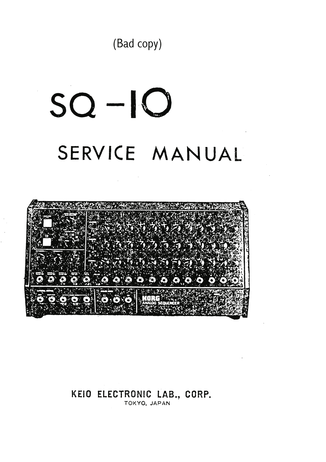 Korg SQ-10 SERVICE MANUAL