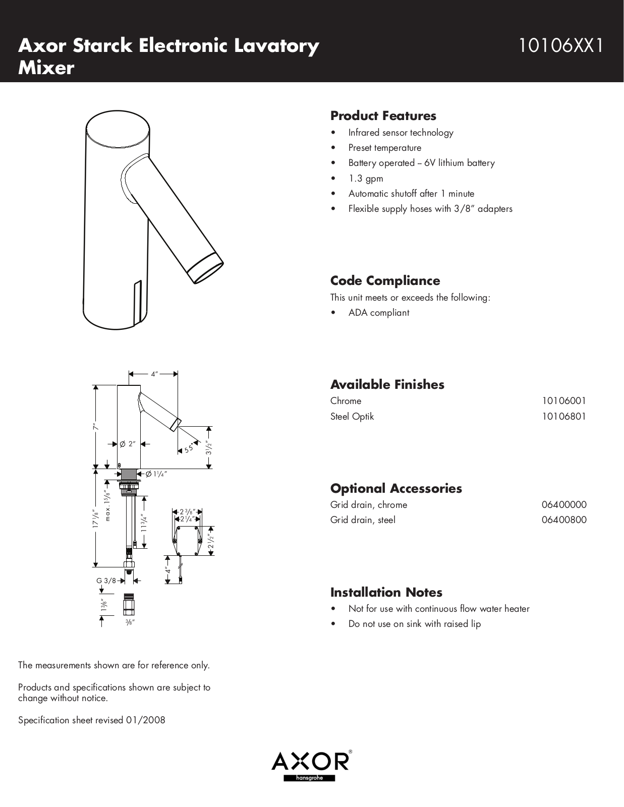 Hans Grohe 10106XX1 User Manual