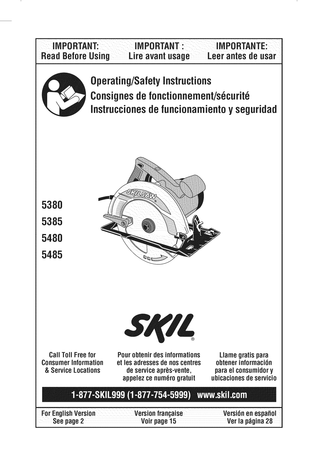 Skil 5480-01, 5480, 5380-01 Owner’s Manual