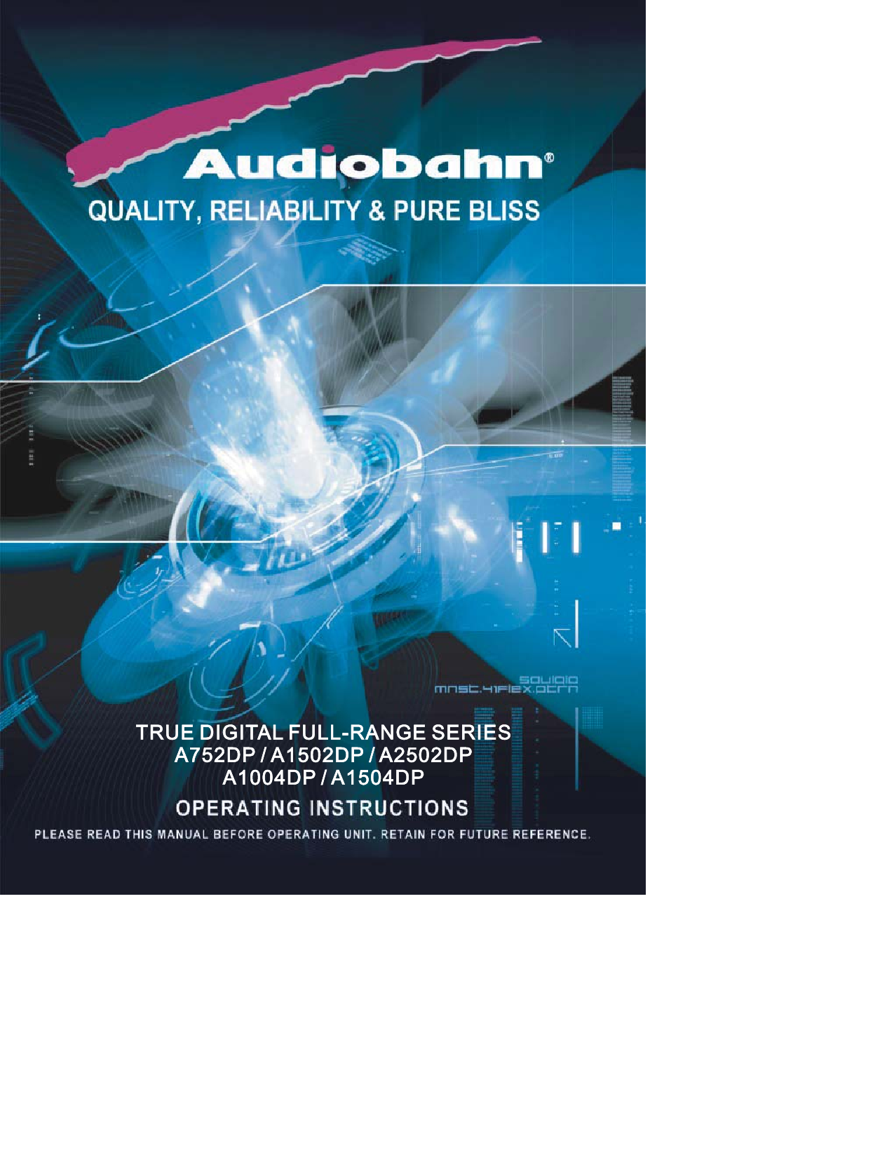 Audiobahn A752DP, A1504DP, A1004DP User Manual