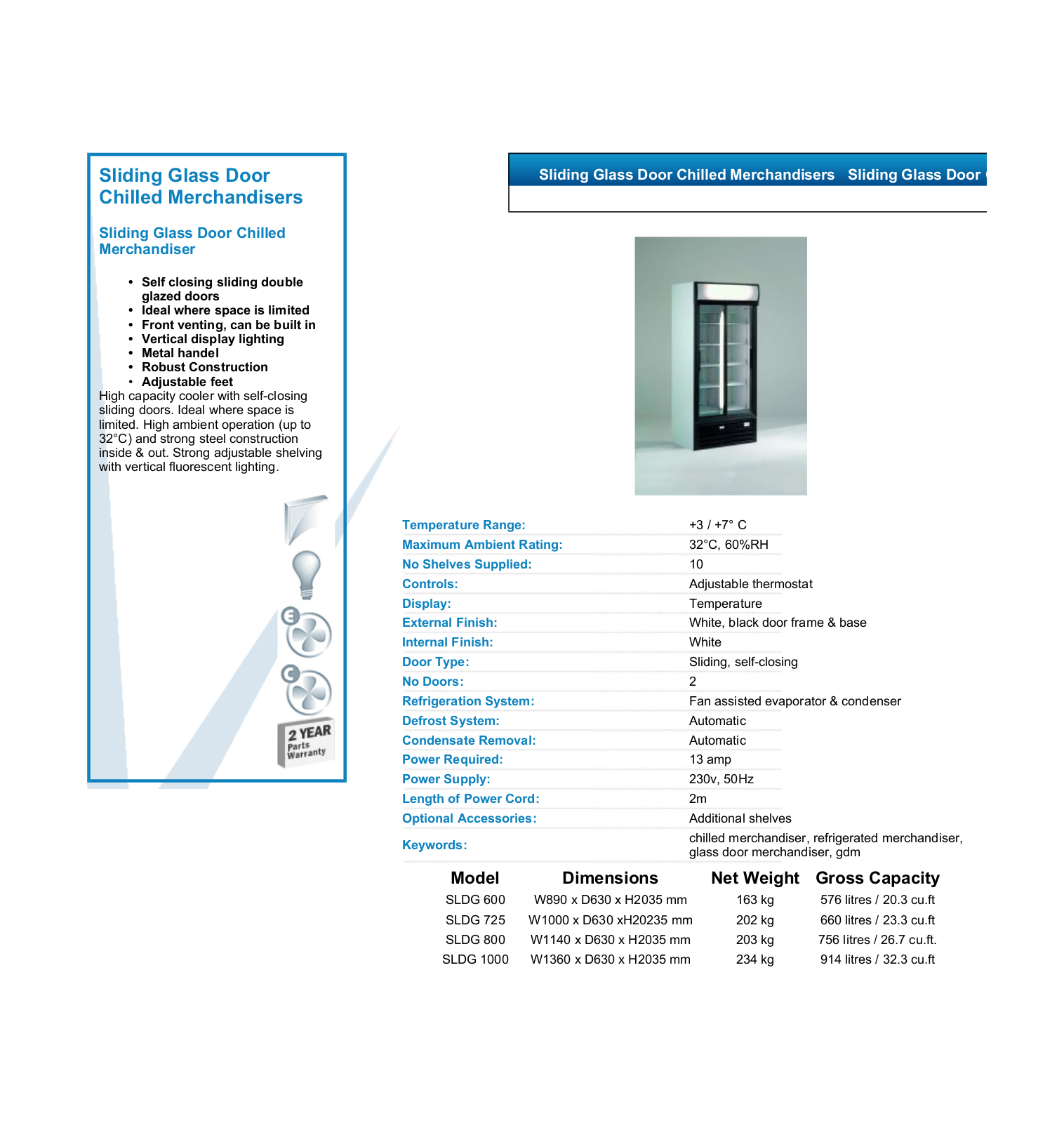 Valera SLDG 1000, SLDG 600, SLDG 725, SLDG 800 DATASHEET