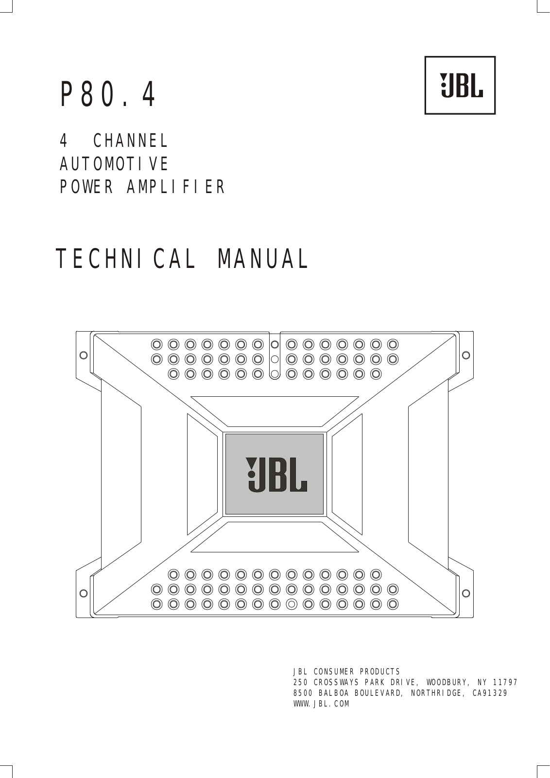 JBL P80.4 Service manual