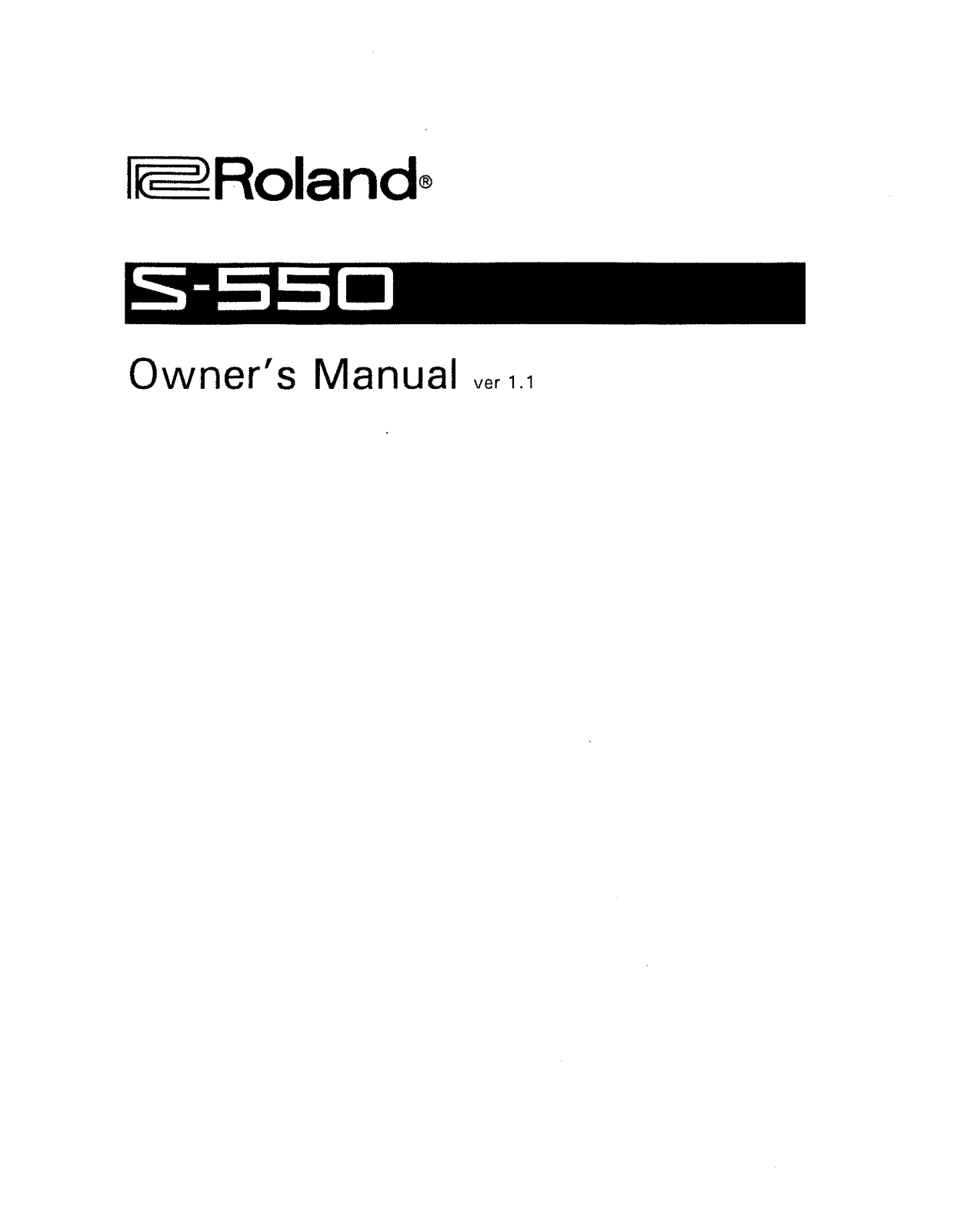 Roland S-550 User Manual