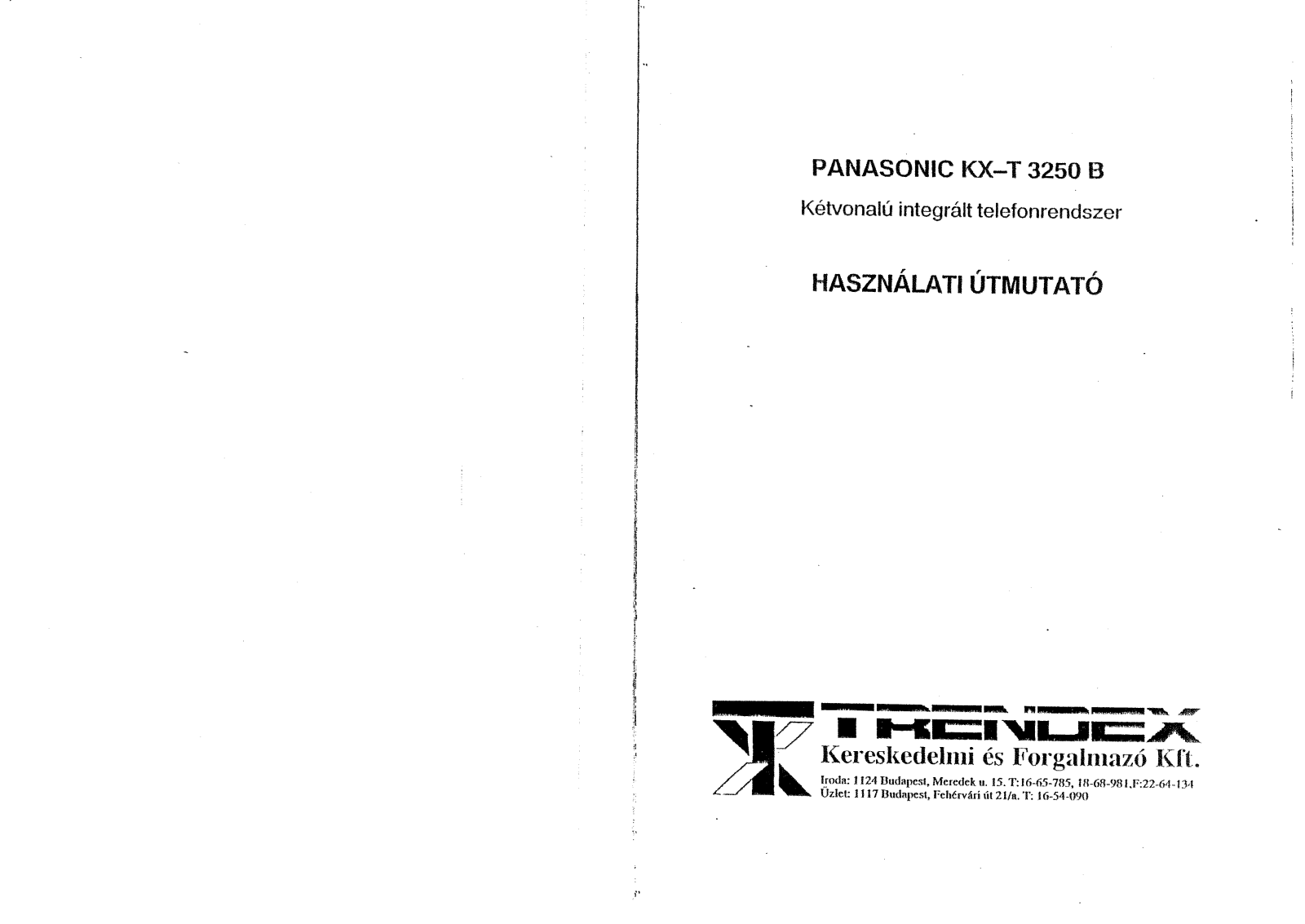 Panasonic KXT3250B Operating Instructions