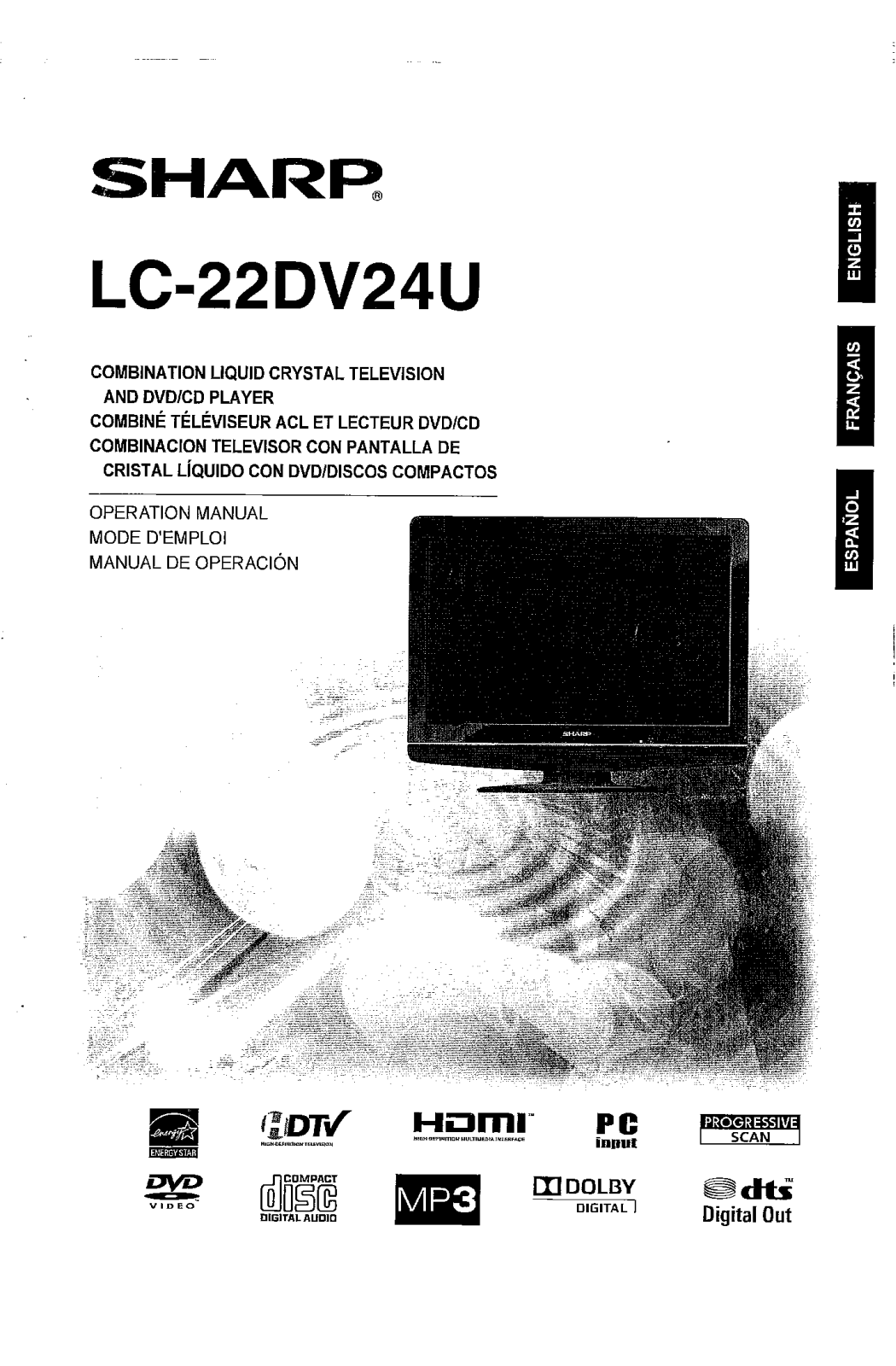 Sharp LC-22DV24U Installation  Manual