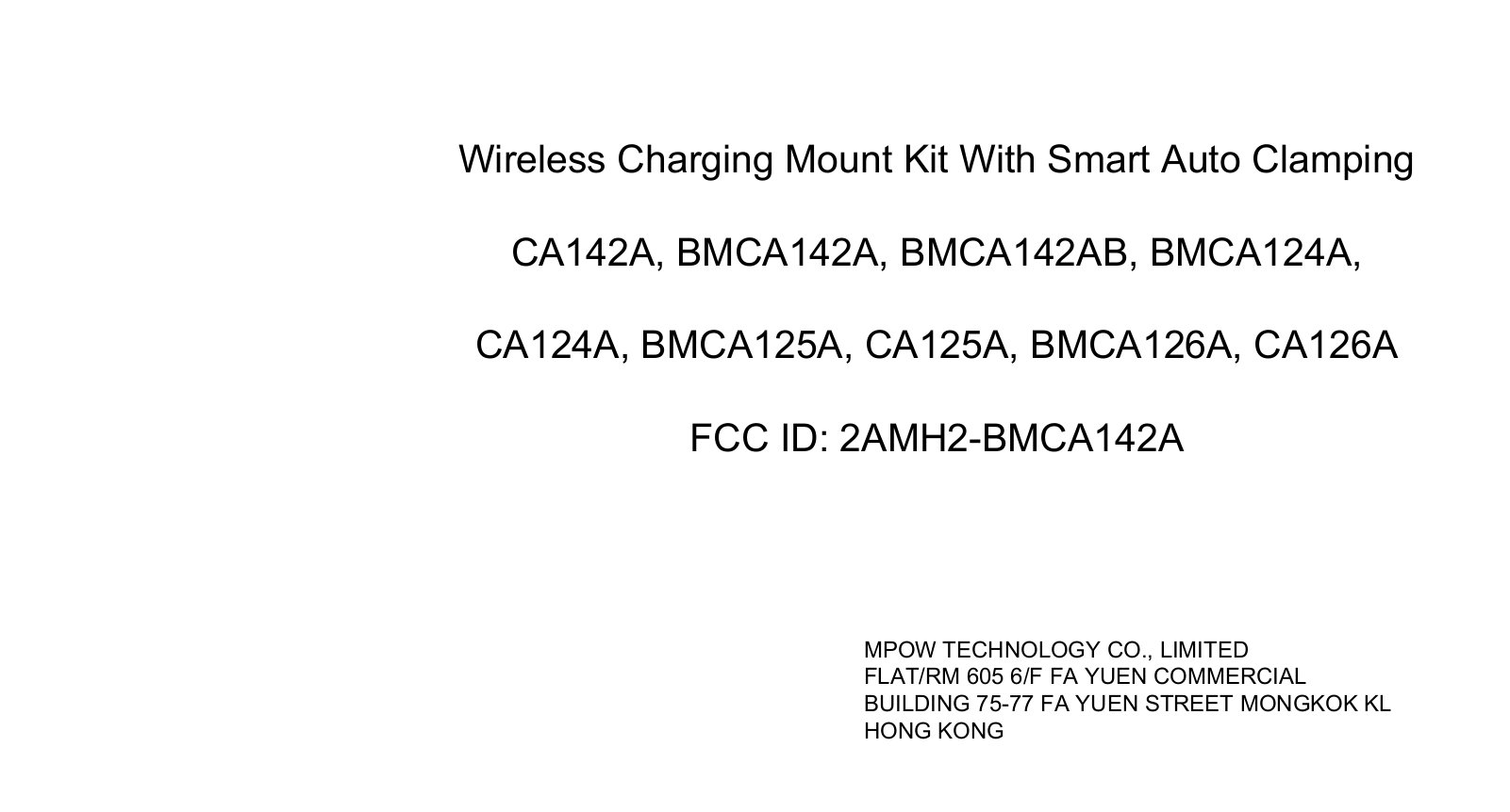 MPOW TECHNOLOGY BMCA142A User Manual