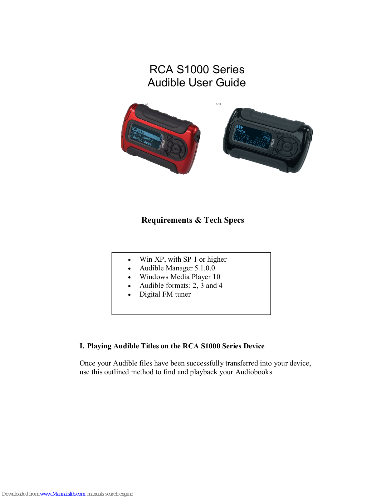 RCA S1000 Series, TC1500 Series, MC2600 Series User Manual