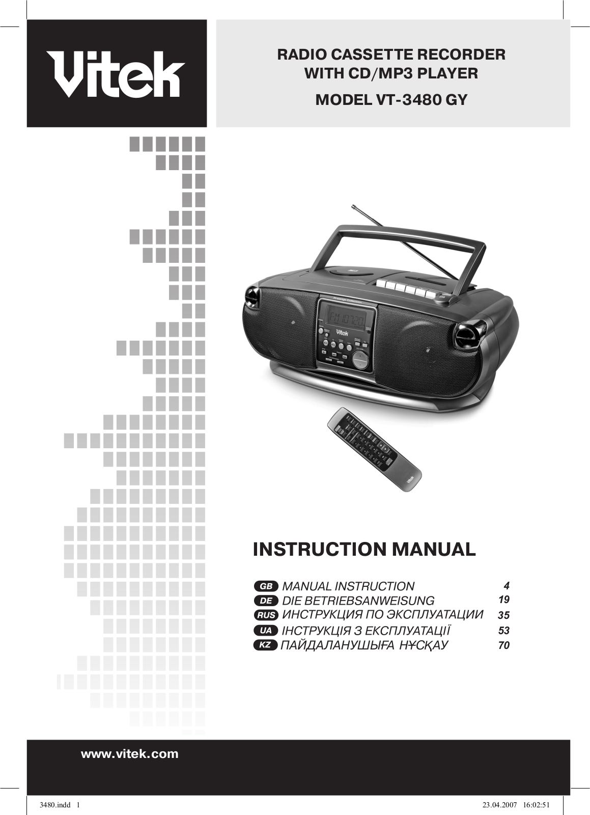 Vitek VT-3480 GY User Manual