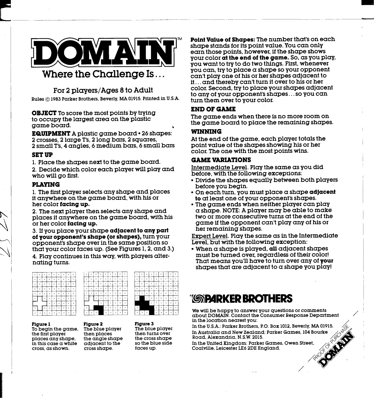 Hasbro DOMAIN User Manual