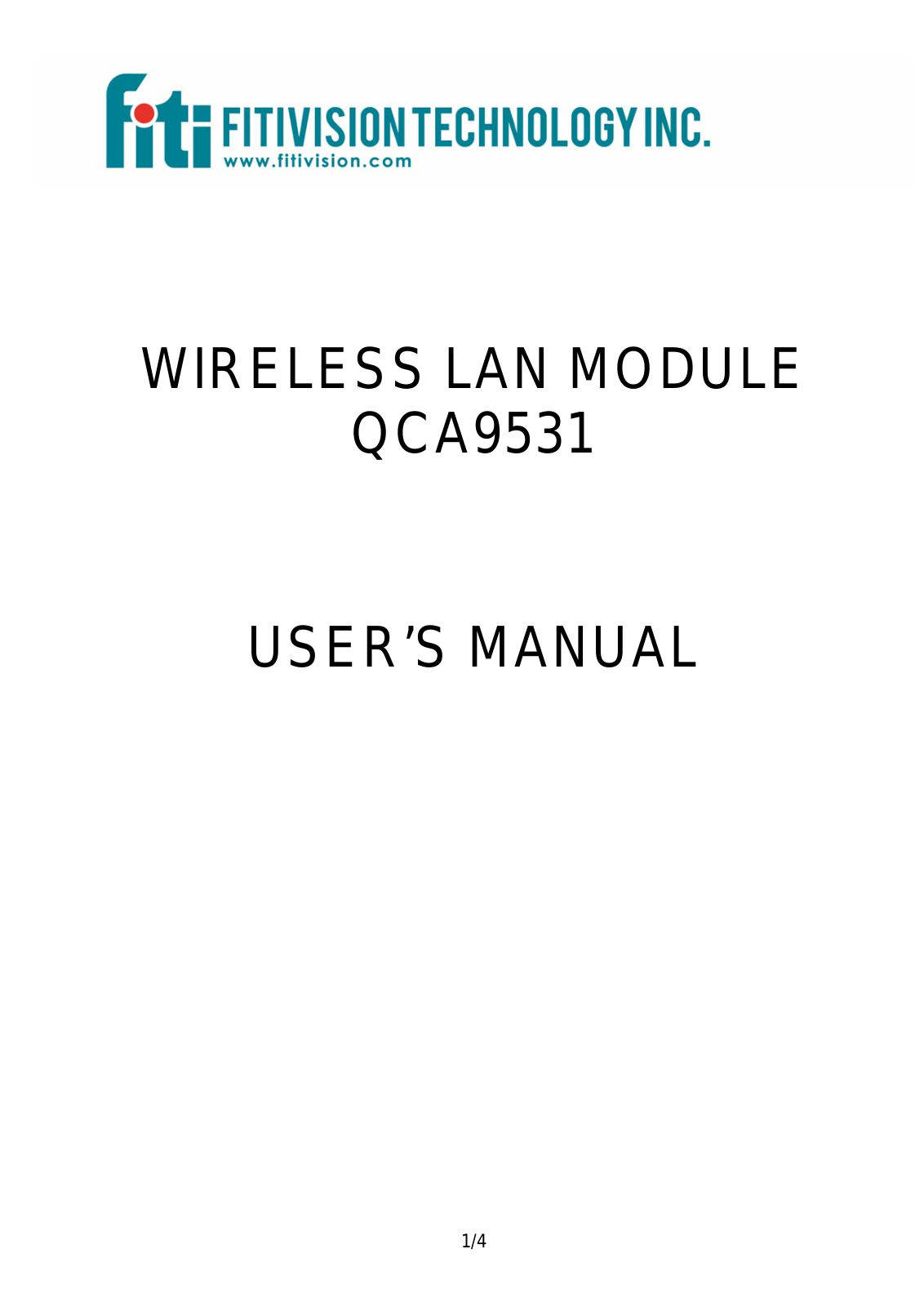 Fitivision Technology QCA9531 User Manual