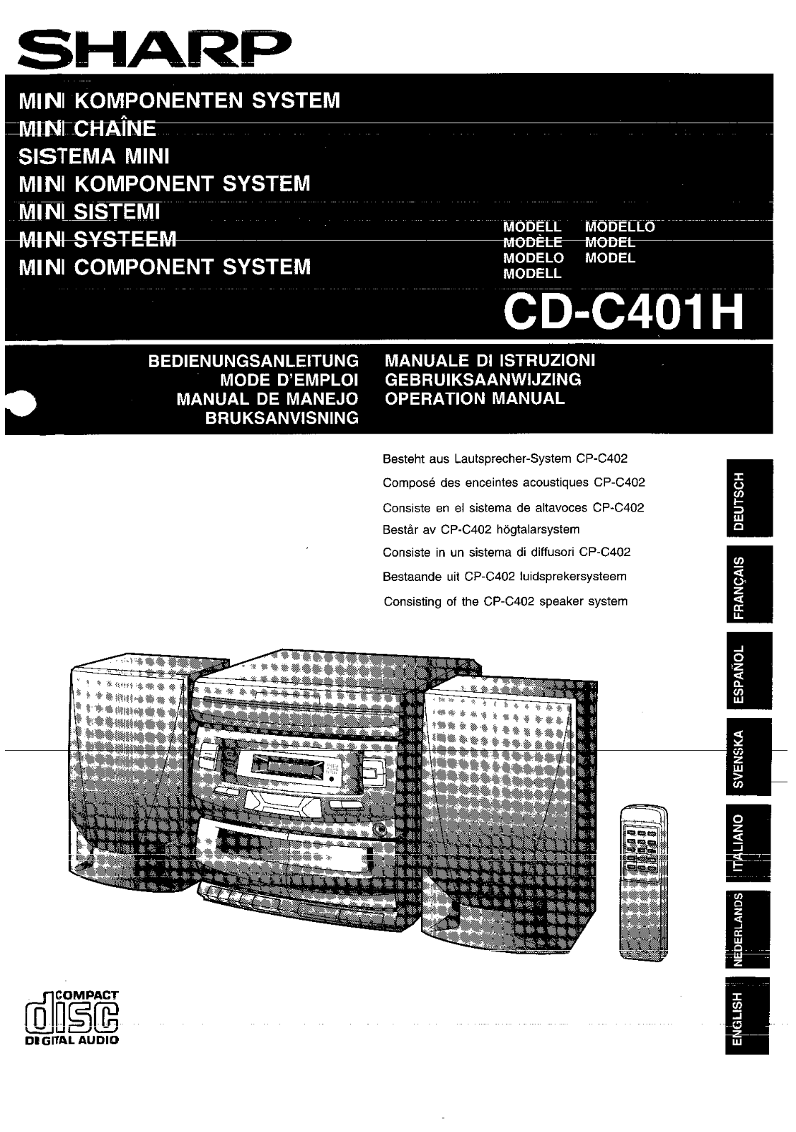 Sharp CD-C401H User Manual