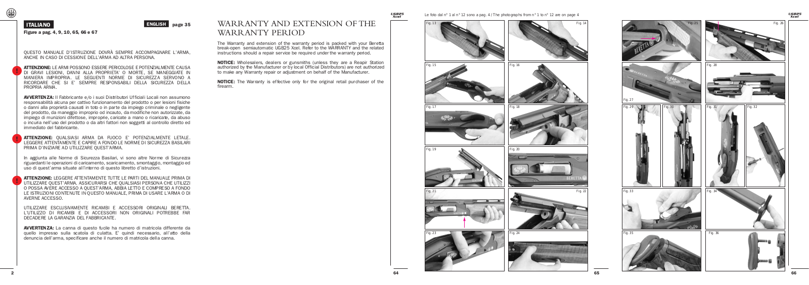 Beretta UGB25 Xcel User Manual