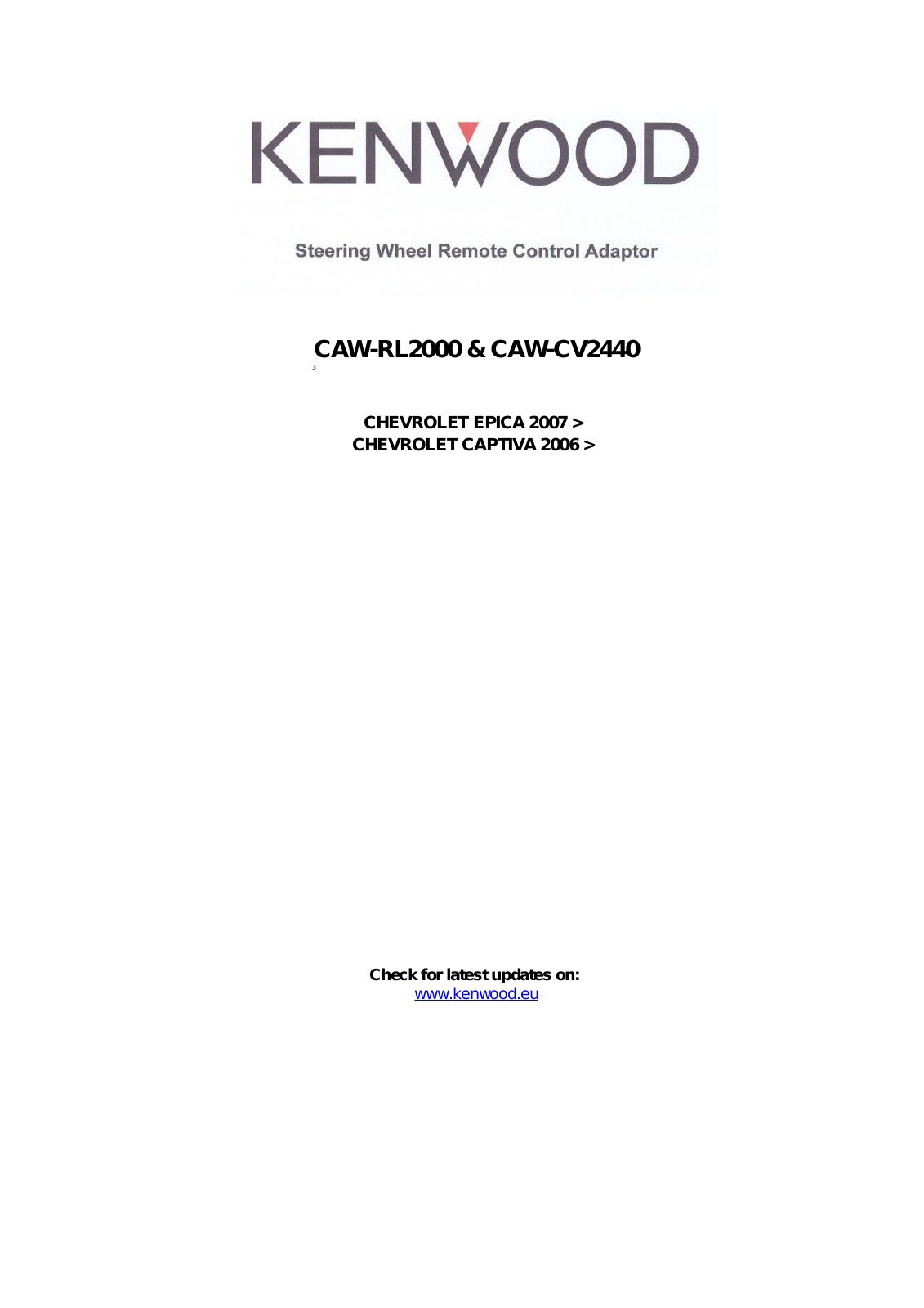 Kenwood CAW-CV2440 User Manual