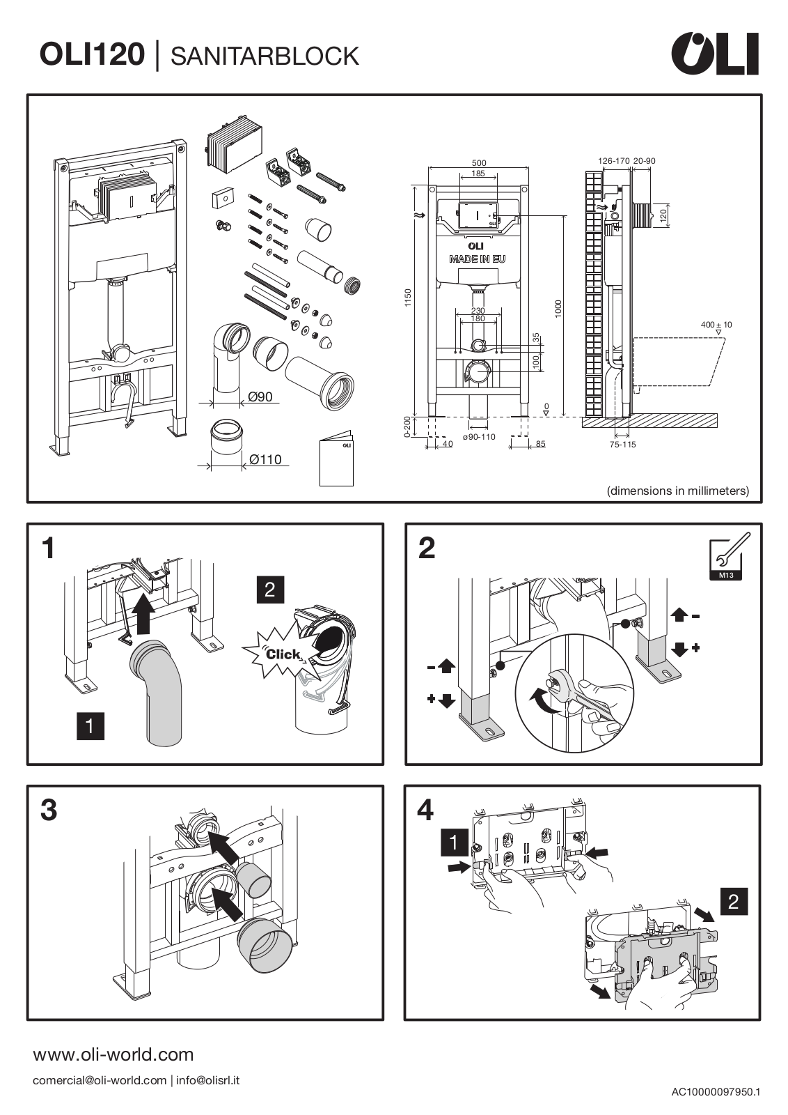 OLI 120 | SANITARBLOCK Installation guide