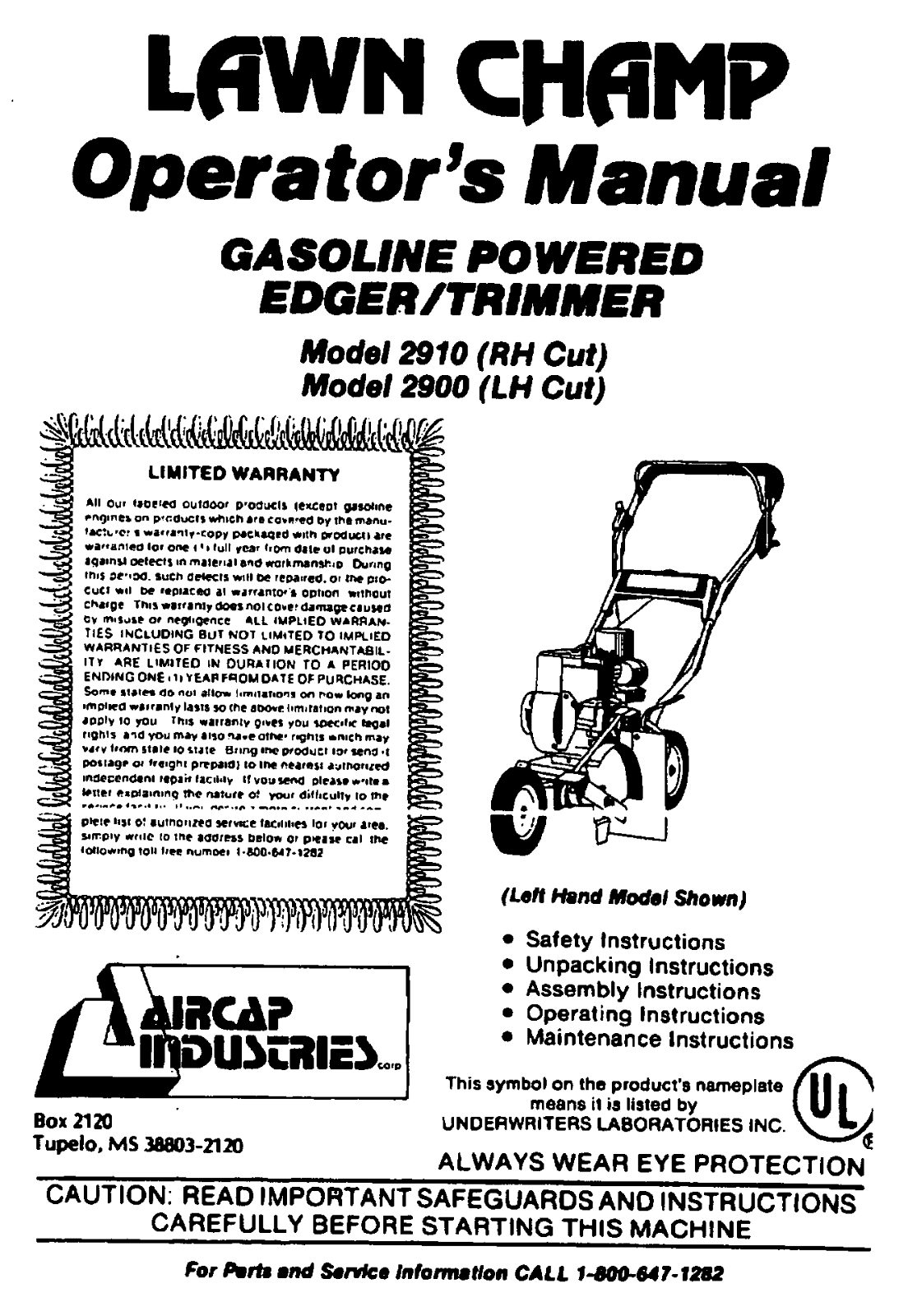 Mtd 2910, 2900 owners Manual