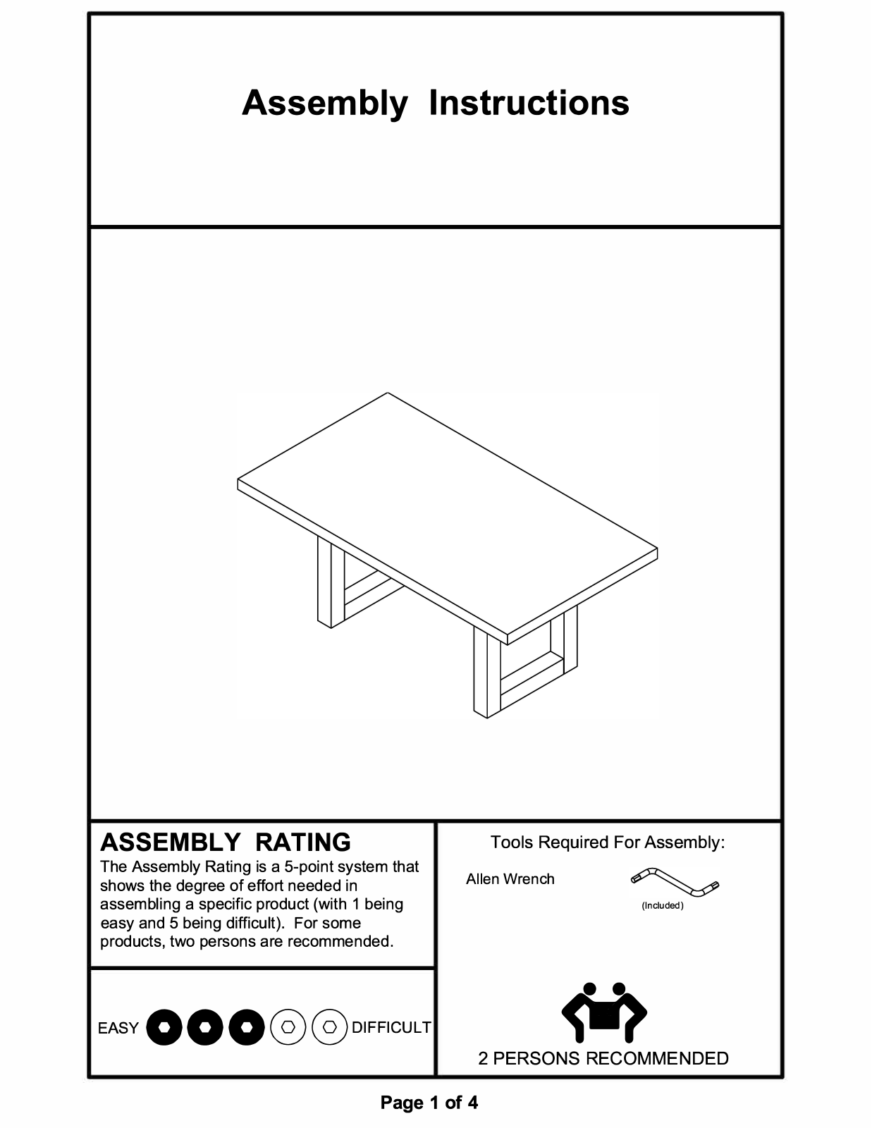 Foundstone LOON6355 Installation & Assembly (Table) - ManualMachine.com