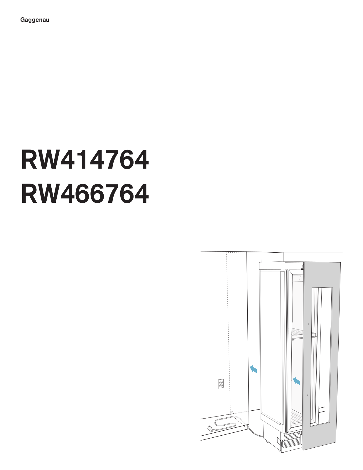 Gaggenau RW466764, RW414764 Installation manual