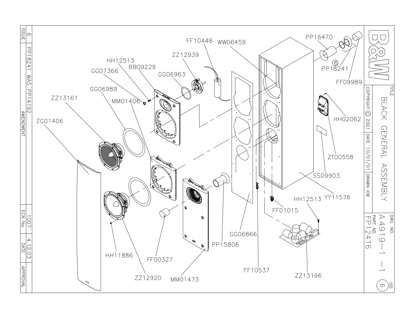 Bowers and Wilkins DM-603 Mk3, DM-603-S-3 Service manual