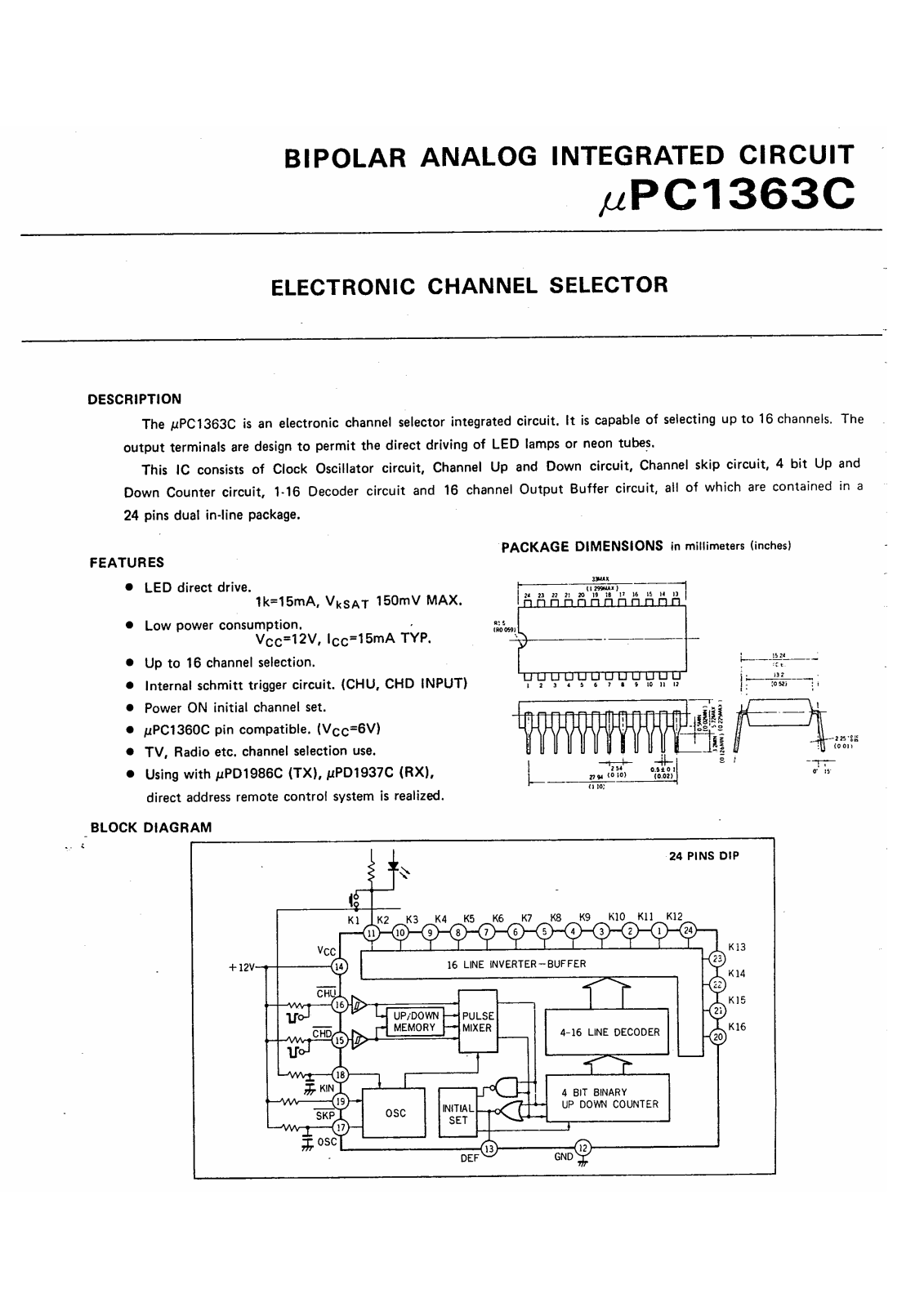 Datasheet UPC1363CA Specification - ManualMachine.com