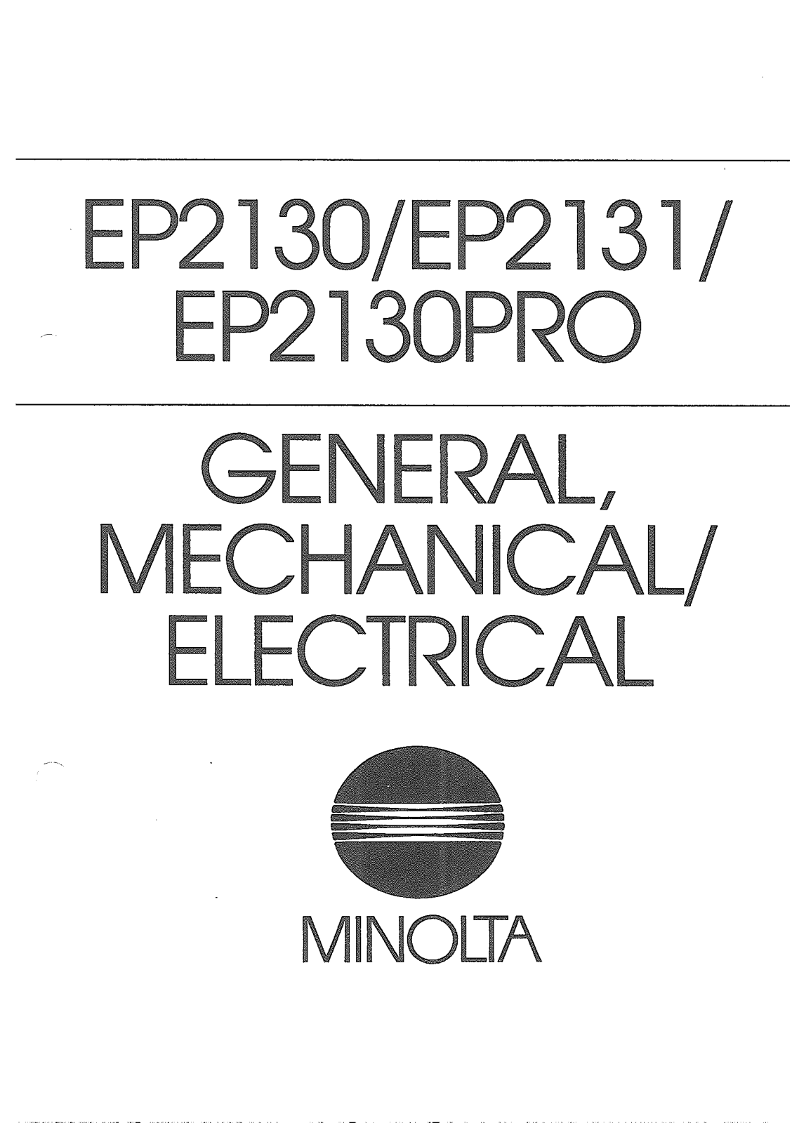 Minolta EP2130, EP2131, EP2130PRO Service Manual