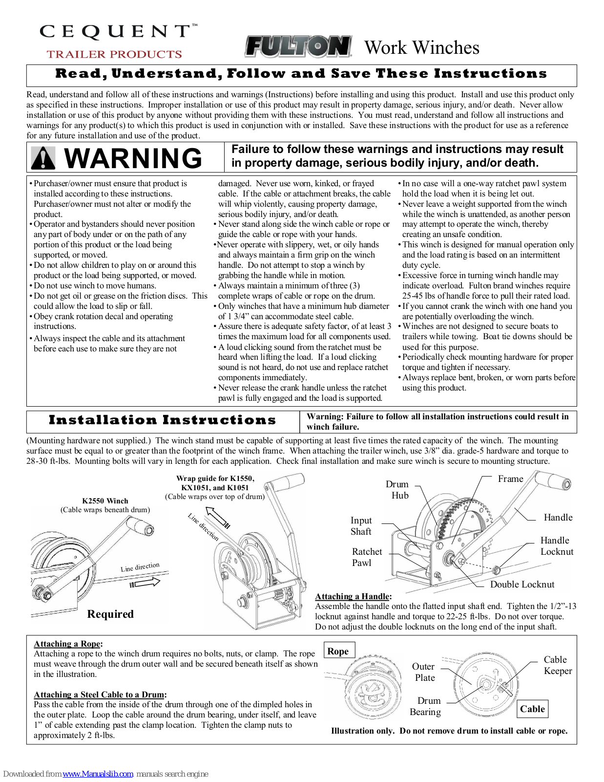 Cequent FULTON Instructions Manual - ManualMachine.com