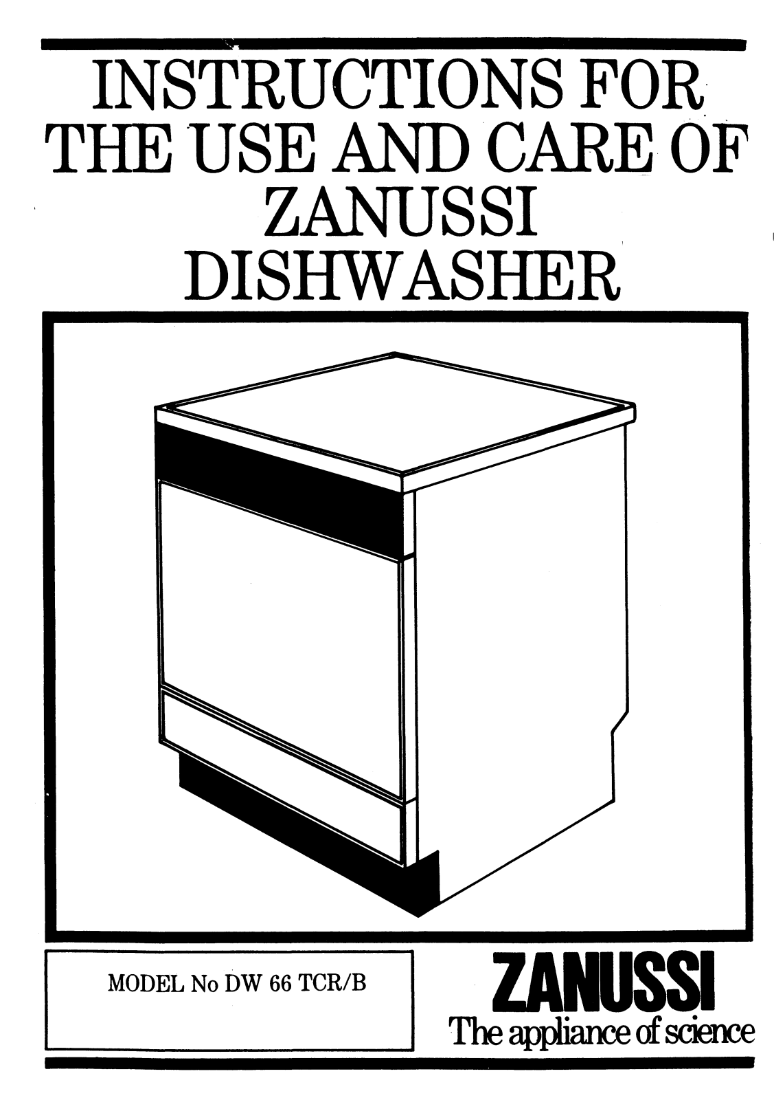 Zanussi DW 66 TCR-B User Manual