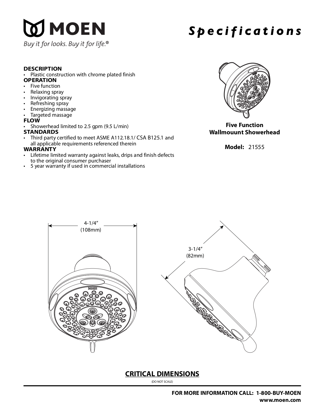 Moen 21555 User Manual