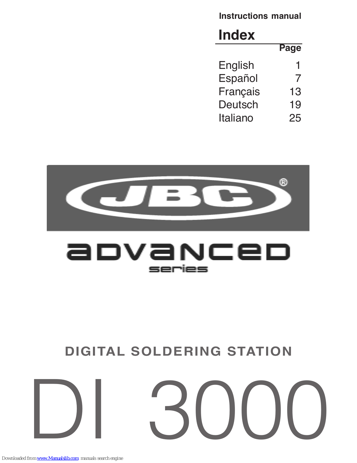 jbc DI 3000 Instruction Manual