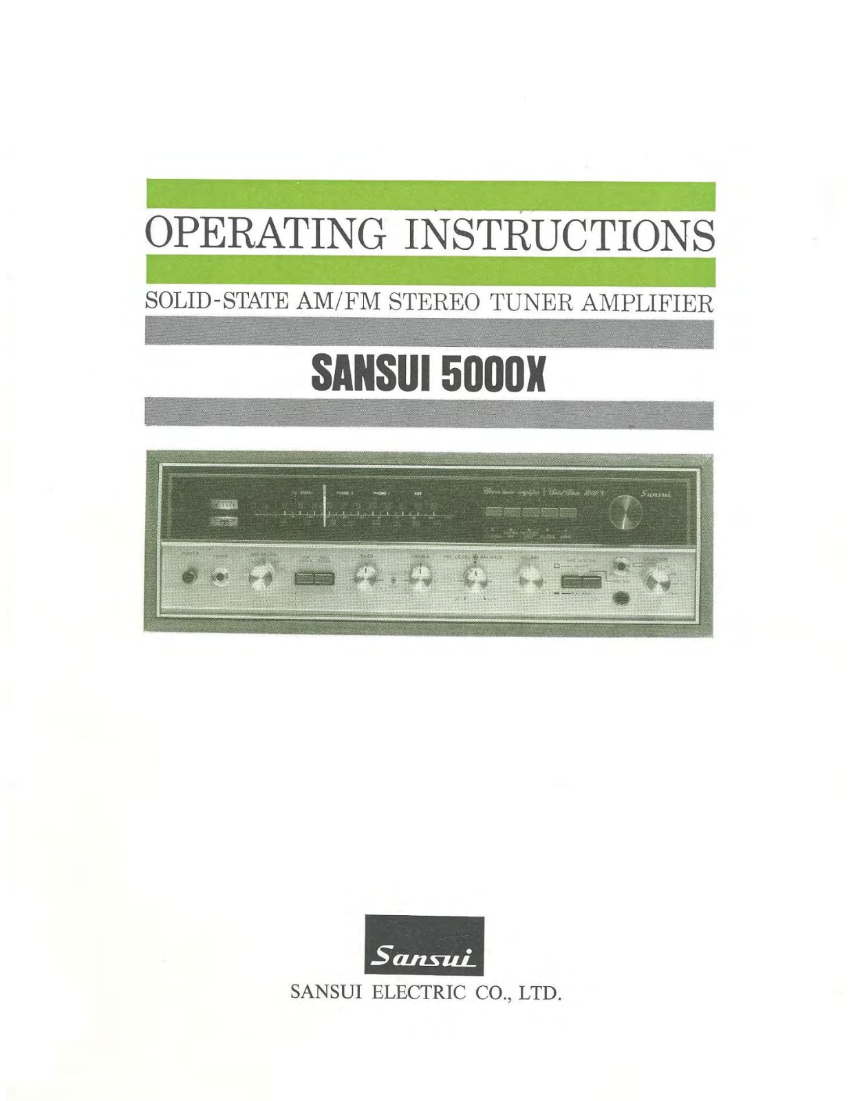 Sansui 5000-X Owners manual