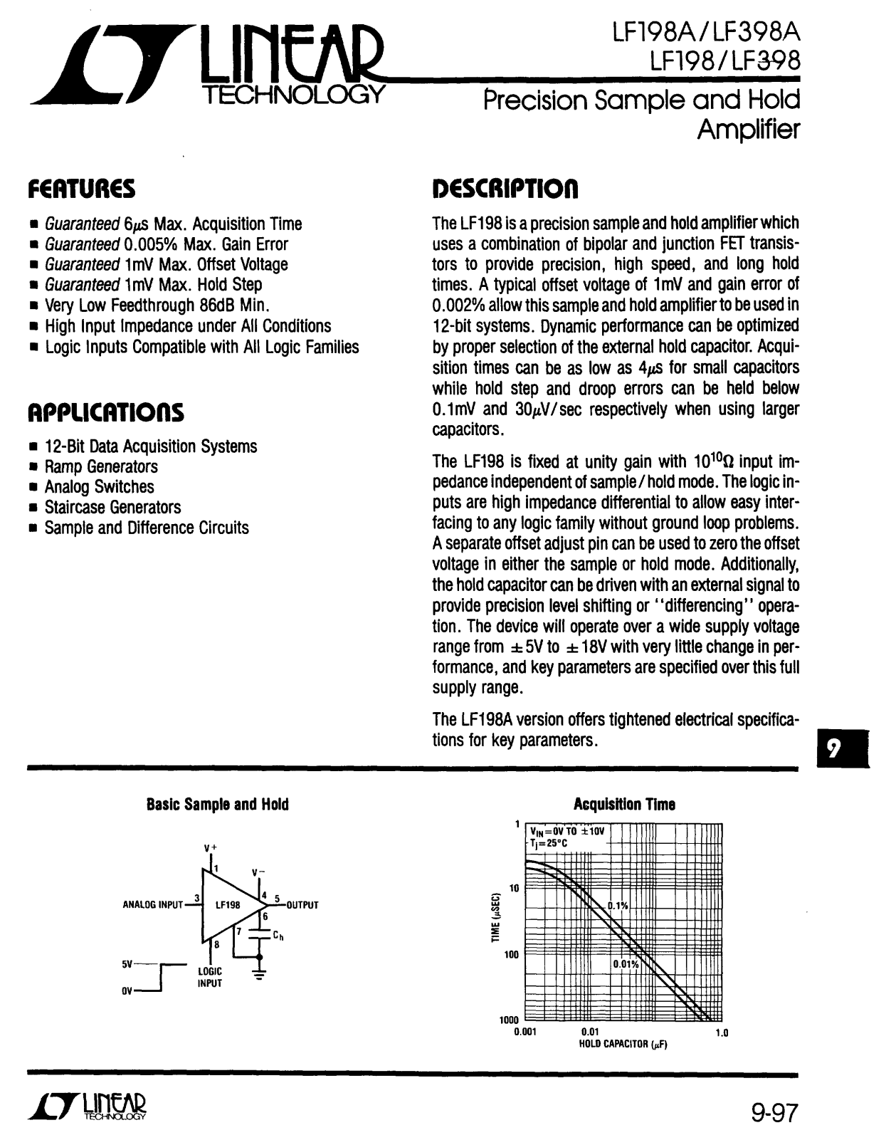 Linear Technology LF198 Datasheet