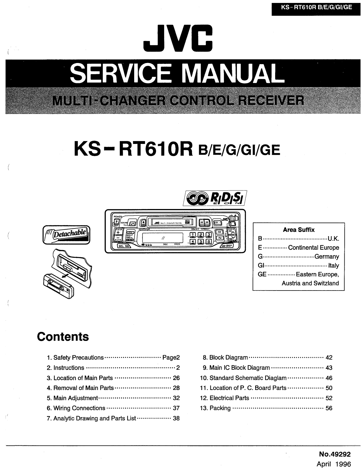 JVC KSRT-610-R Service manual