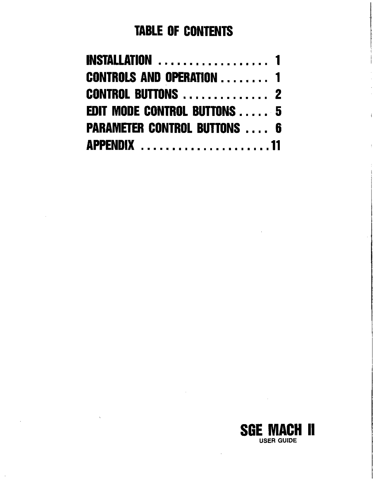 ART SGE MACHK II MULTI-EFFECTS User Manual