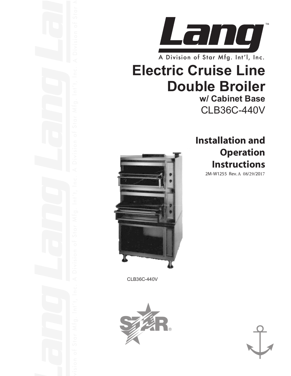 Lang CBL36C-440V Operators Manual