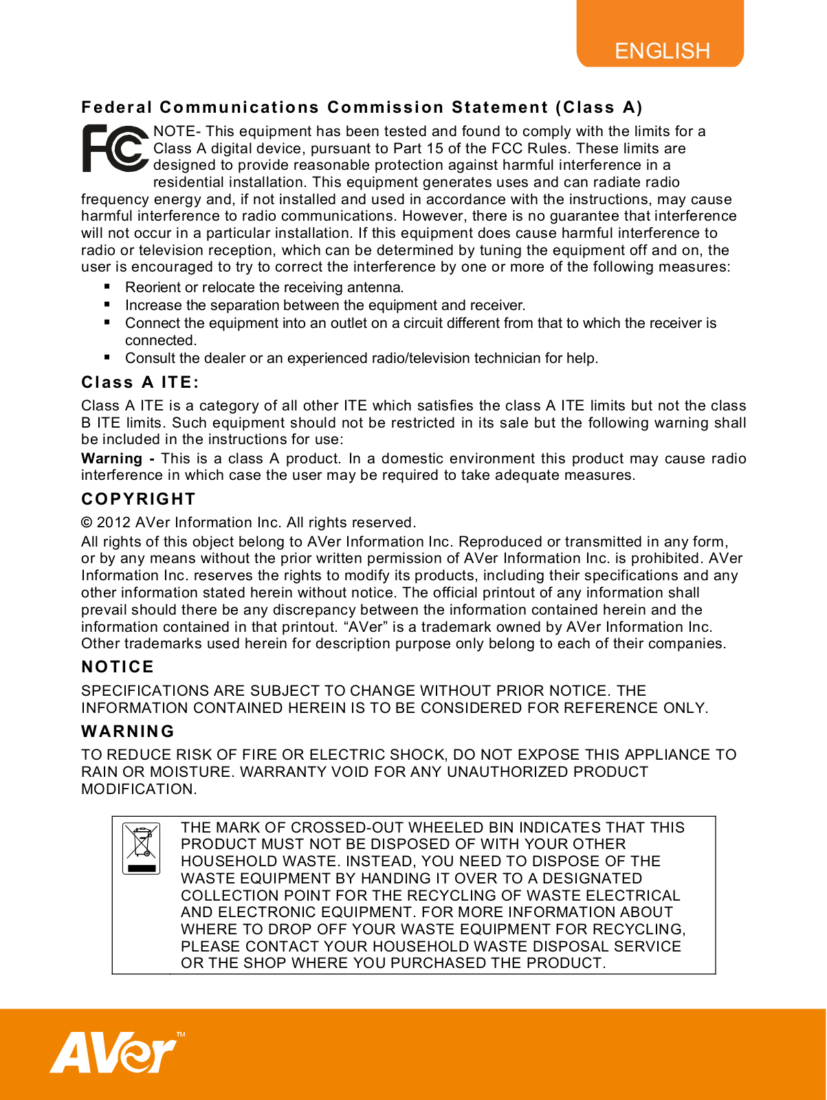 AVer Vision M70 User Manual