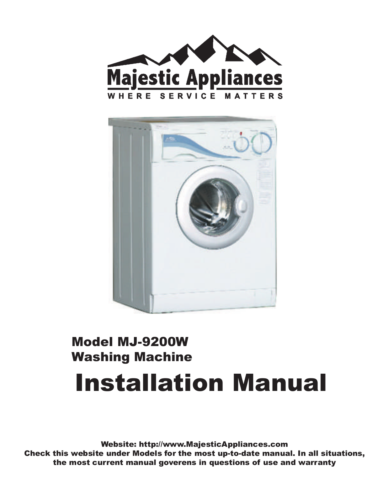 Equator MJ9200W User Manual