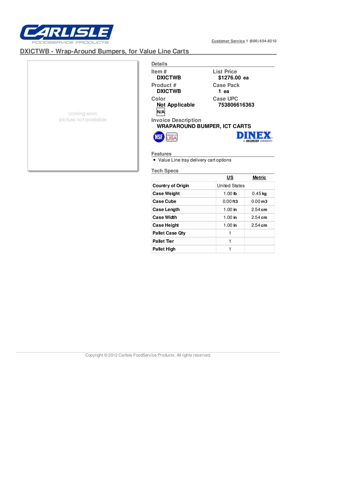 Carlisle DXICTWB User Manual