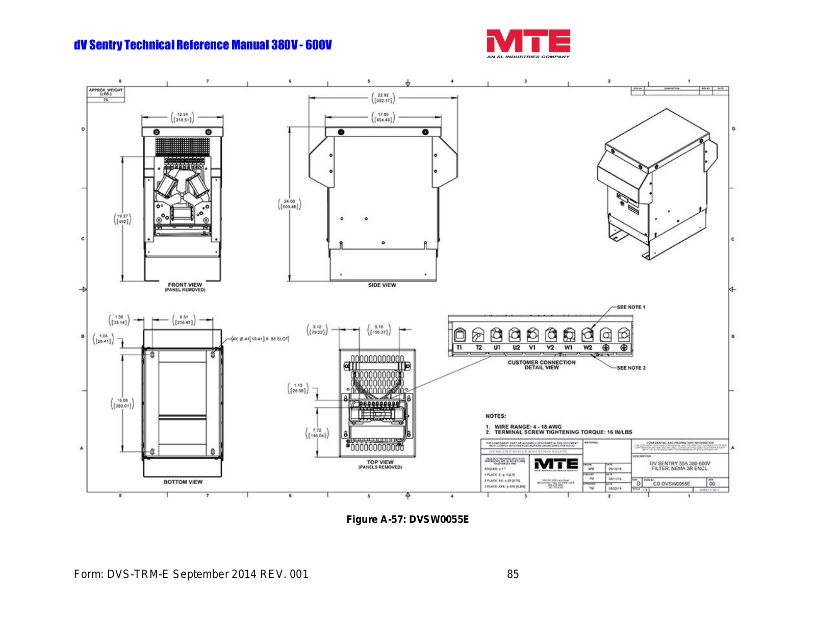 MTE DVSW0055E Technical Reference Manual