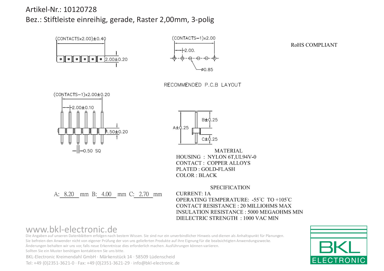 BKL BKL 10120728 Datasheet - ManualMachine.com