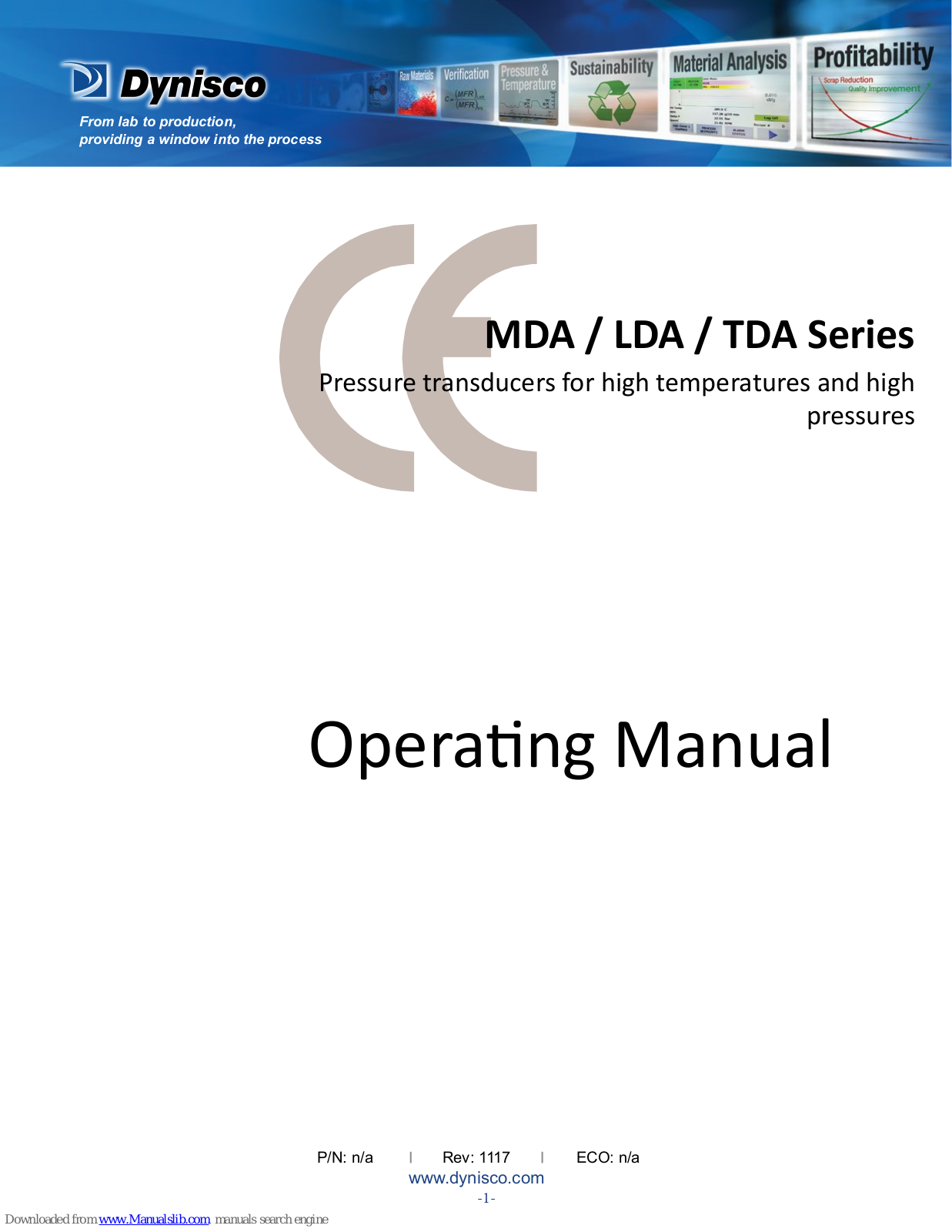 Dynisco MDT 420, MDT 435, MDT 460, PT 420, PT 460 Operating Manual