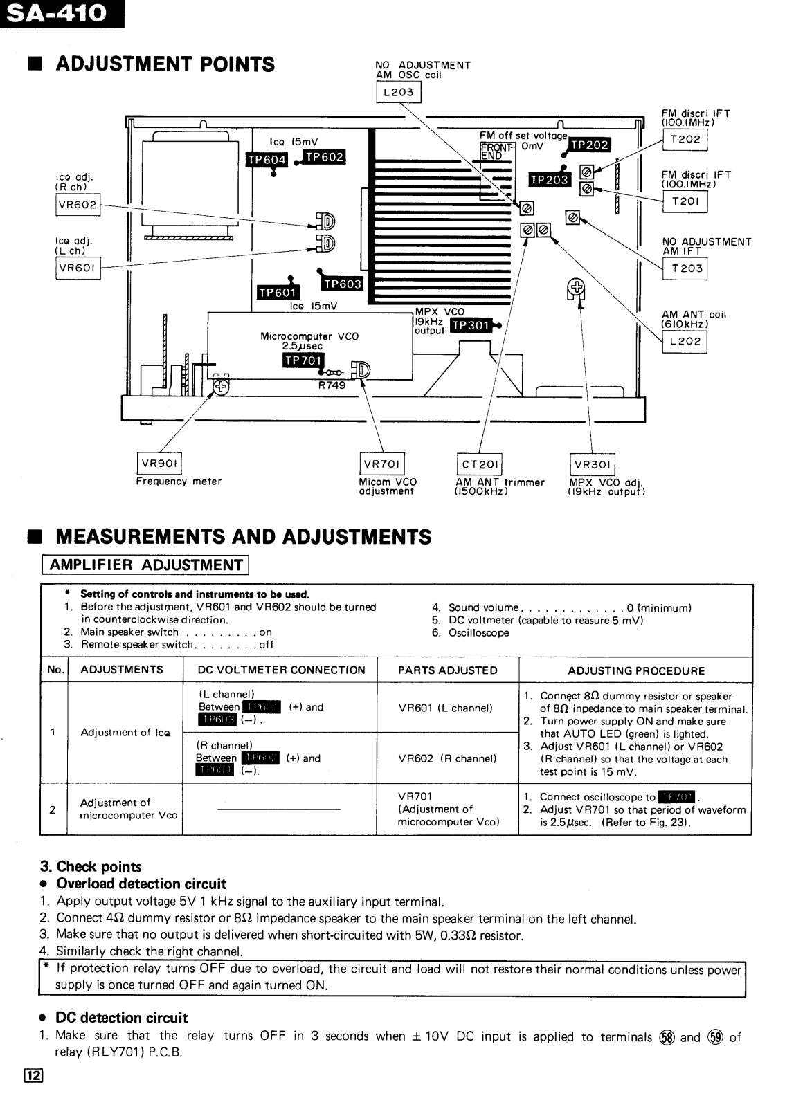 Technics SA-410 Schematic