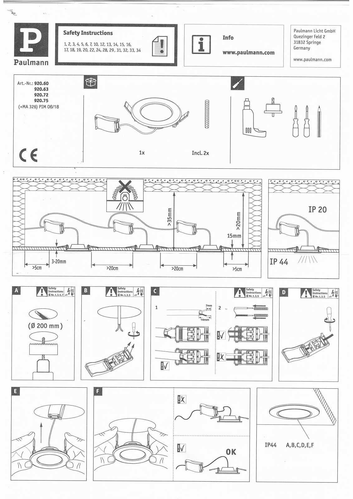 Paulmann 920.60 User Manual - ManualMachine.com