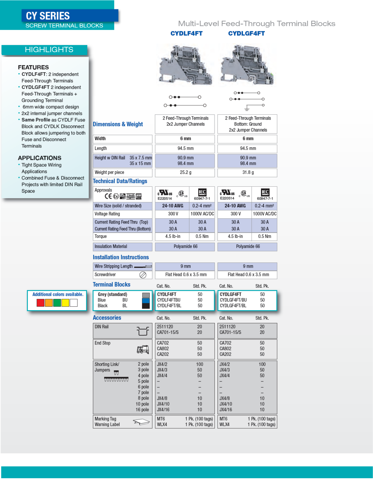 Altech CYDLF4FT Catalog Page