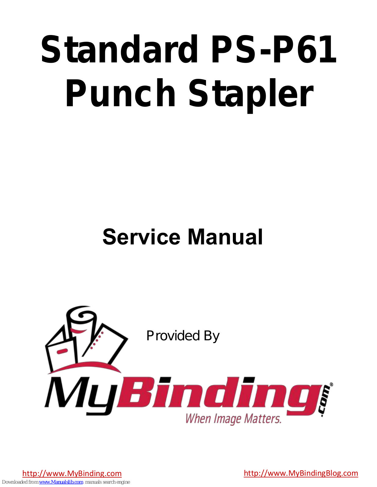 MyBinding PS-P61 Service Manual