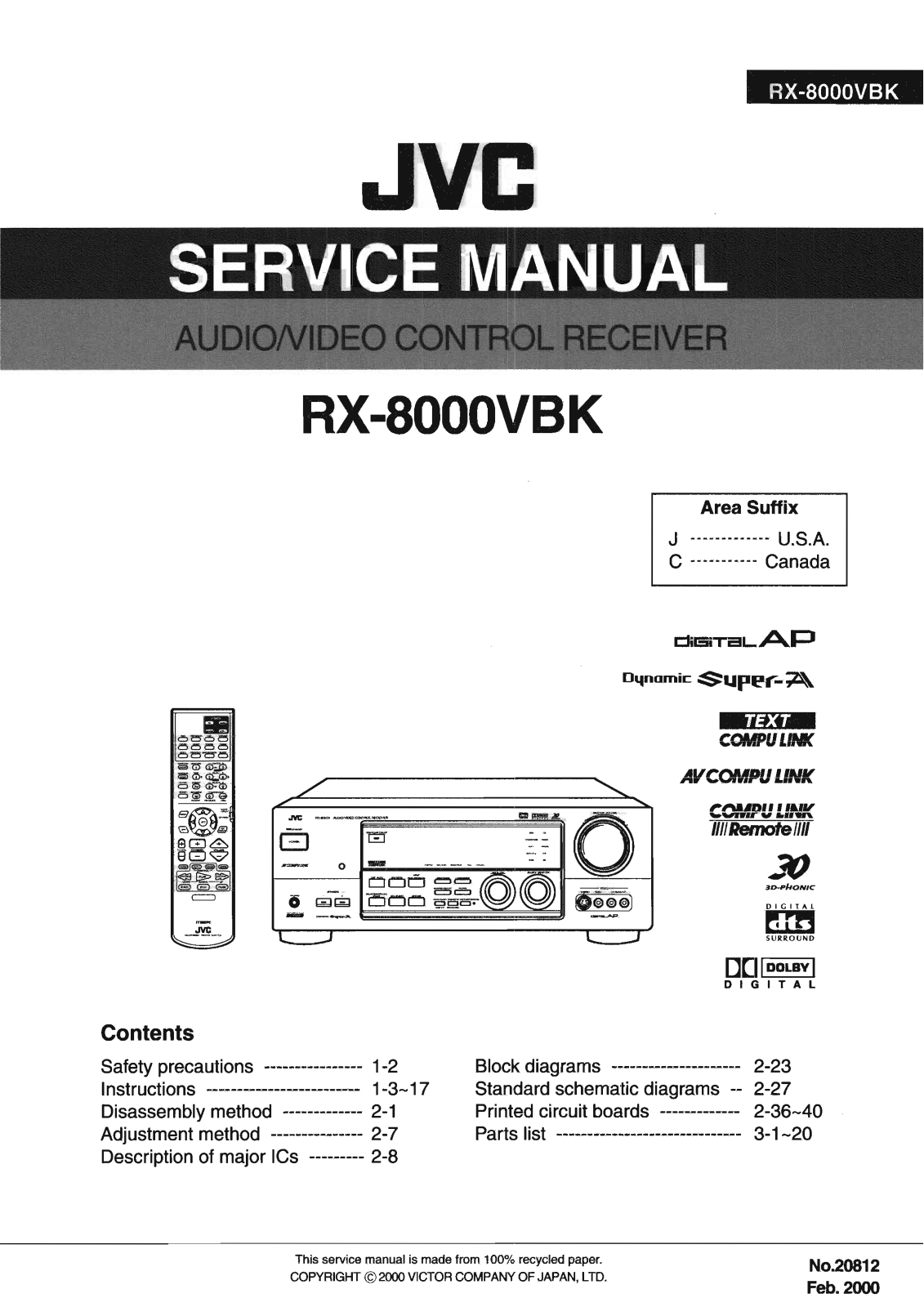 Jvc RX-8000-VBK Service Manual