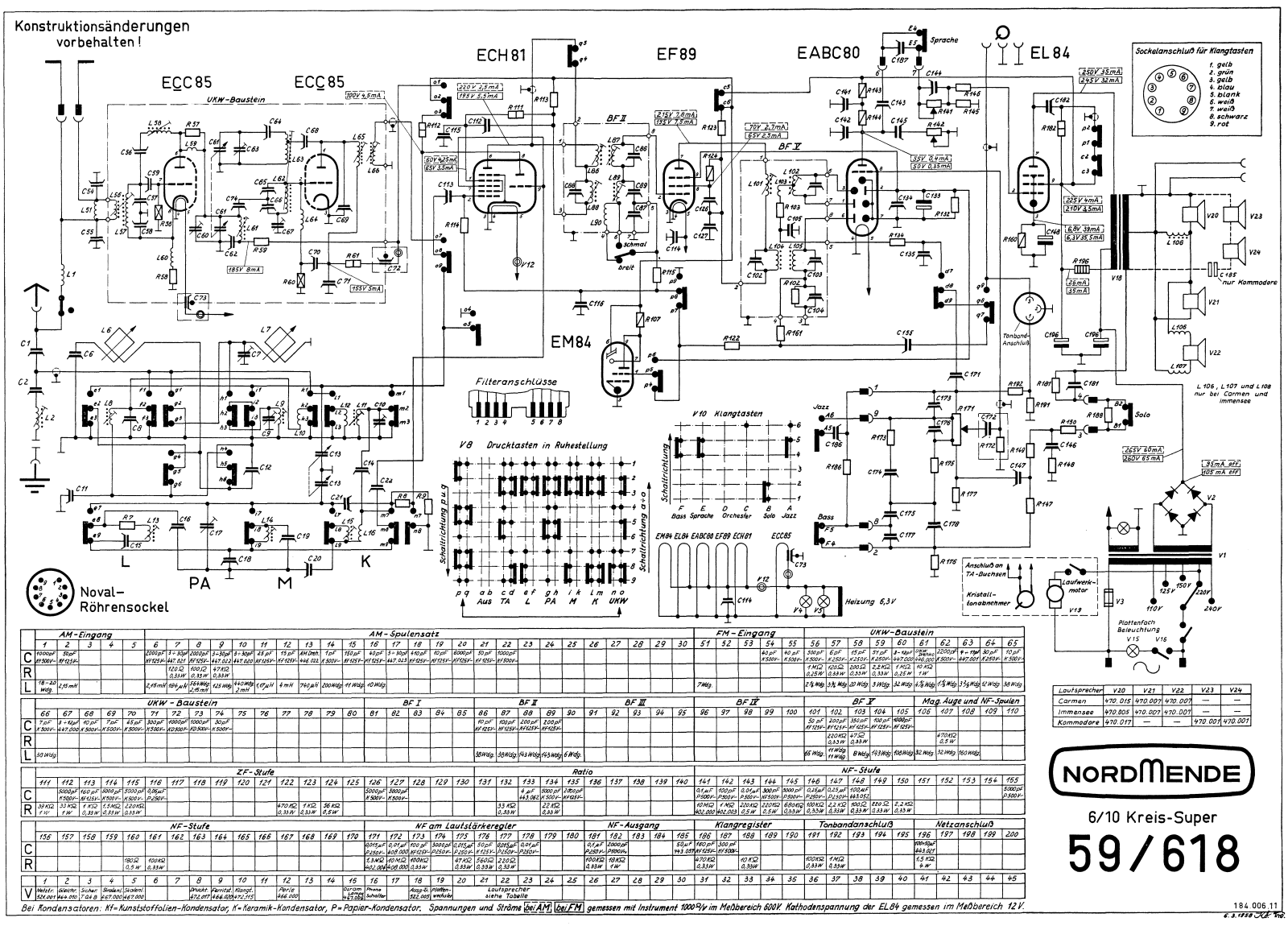 Nordmende Carmen-59 Schematic