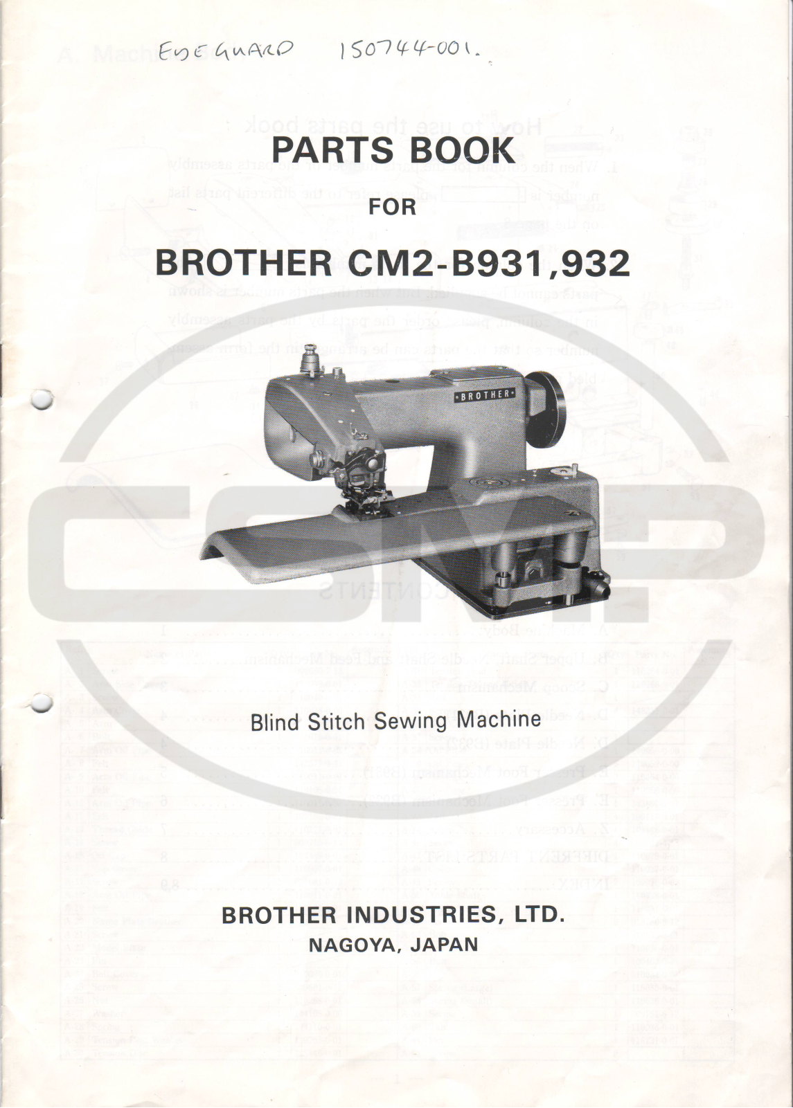 Brother CM2 B931 Parts Book