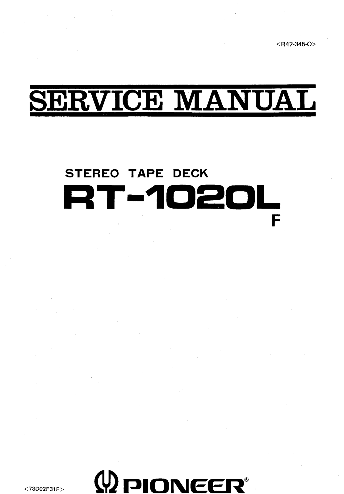 Pioneer RT-1020L Service Manual