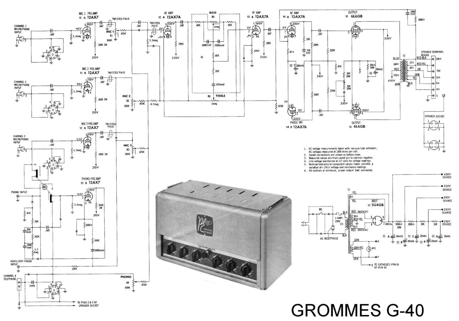 Groove Tubes G-40 Schematic